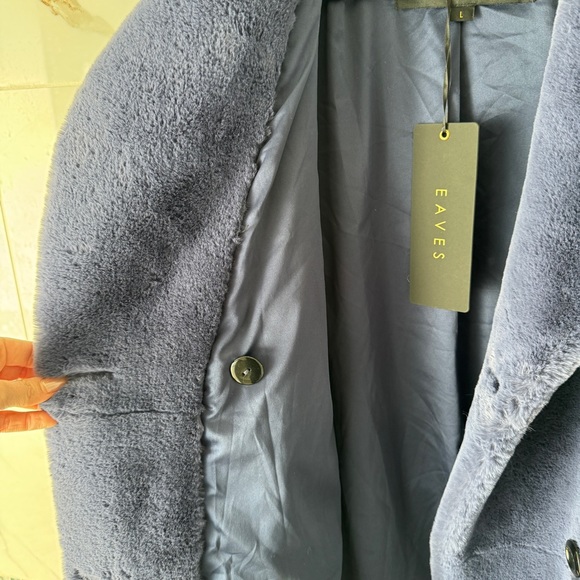 NWT - REVOLVE - EAVES | MIA COAT IN BLUE STEEL - Picture 7 of 8